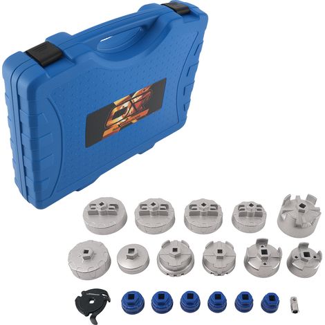 19PCS Oil Filter Cap Wrench Universal 24-100.5mm Red Tool Set (1/5)