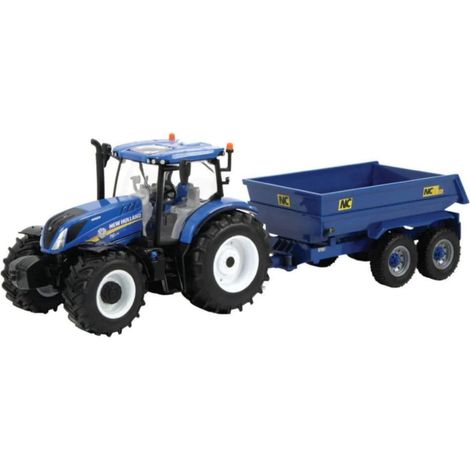 Britains Cofanetto Trattore New Holland T6 e il suo rimorchio, scala 1/32° da Collezionare, compatibile con i giocattoli della fattoria 1/32°. per collezionisti e bambini dai 3 anni in su (1/2)