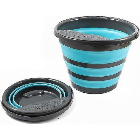 Seau pliable AURA pour serpillière, bassine portable pour salle de bain, cuisine et autres besoins domestiques. Convient également pour un bain de pieds ou un bain d'extérieur. Grand modèle. (1/5)
