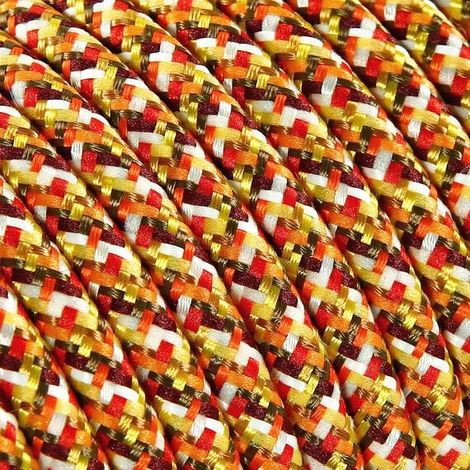 Fil Électrique Tissu Pixel Orange 2x0,75mm² - Câble Électrique Textile de Qualité
