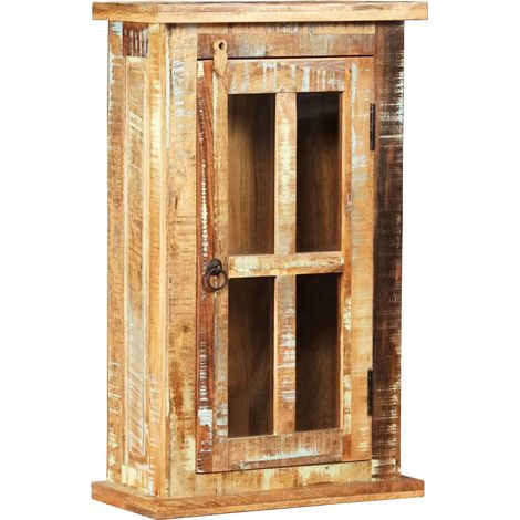 Armario de pared vintage con espacio de almacenamiento 44 x 21 x 72 cm acabado mate madera maciza 020046292 (1/5)
