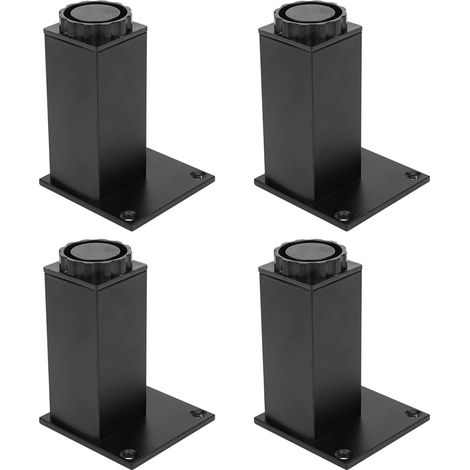 4 pieds réglables en alliage d'aluminium pour canapé-lit, meuble de cuisine, support d'armoire, accessoires 100mm (1/5)