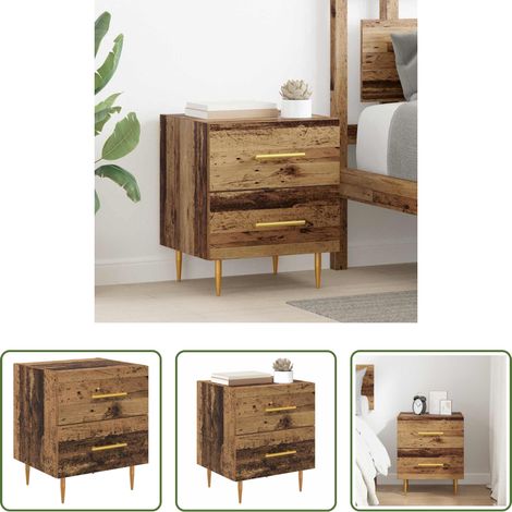 Holzschrank - Nachttisch Altholz 40 x 35 x 47,5 cm Holzwerkstoff (1/5)