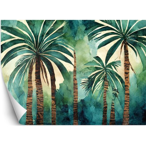 Fototapete Palme Dschungel Abstraktes Aquarell 100x70 cm