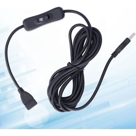 Câble d'extension de 3 mètres pour lampe de bureau USB, câble d'extension pour tapis de massage de voiture, câble d'extension pour clé USB avec interrupteur, câble d'alimentation pour ventilateur USB (1/5)