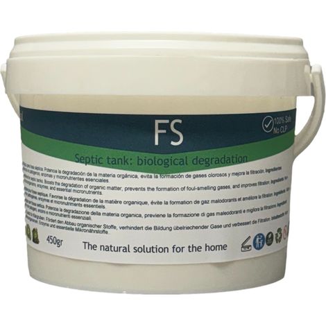 Neusol FS Activador biológico Producto Tratamiento Fosa séptica Bacterias y enzimas Quita olores Mejora filtración Reduce vaciados Limpia tuberías bajantes Elimina molestias
