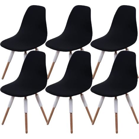 Housse de Chaise scandinave Extensible Housses Chaise de Salle à Manger scandinave 6 pièces Couvre Chaise scandinave pour Salon (1/4)
