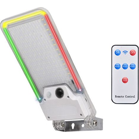Luces solares para jardín con sensor de movimiento, resistentes al agua, siete colores + luz blanca. (1/5)