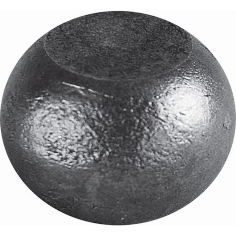 Boule méplate, sphère aplatie, pleine. Longueur 45mm épaisseur 28mm - Fer forgé - À souder - DECO FER FORGE