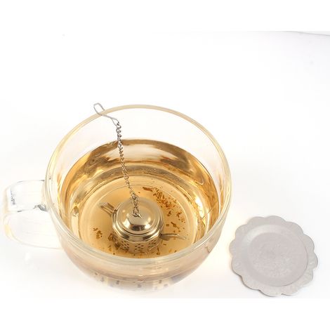 Infuseur à Thé en Acier Inoxydable, Filtre à Feuilles pour Épices et Herbes, Forme de Théière (1/5)