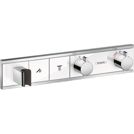 Hansgrohe RainSelect - Thermostat-Duscharmatur - Unterputz für 2 Verbraucher, weiß / verchromt 15355400 (1/5)