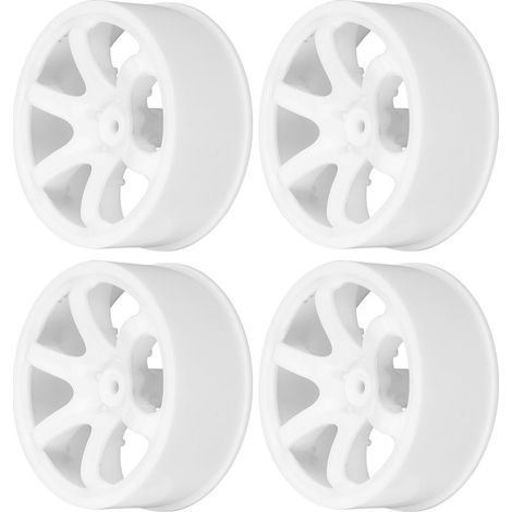 Jante blanche en plastique pour voiture télécommandée 1/10, pièce de rechange pour RC de course. (1/5)