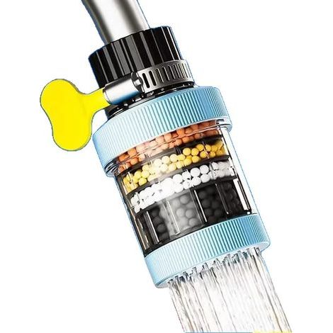 Set of two kitchen faucet water filters, activated carbon filter, softens hard water (1/5)
