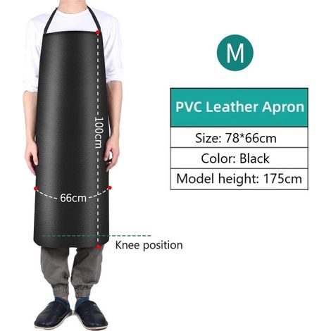 Tablier - Cuir PVC Imperméable Et Résistant À L'Huile - Pour Cuisine Ménagère Ou Professionnelle - Disponible En 4 Tailles (1/4)