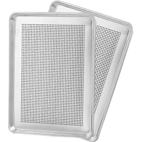 Lot de 2 plaques de cuisson perforées en aluminium antiadhésives pour la cuisine