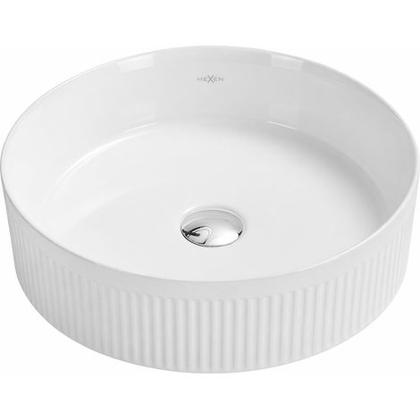 Mexen Grovo lavandino da appoggio scanalato 39 x 39 cm, bianco - 22303900 (1/2)