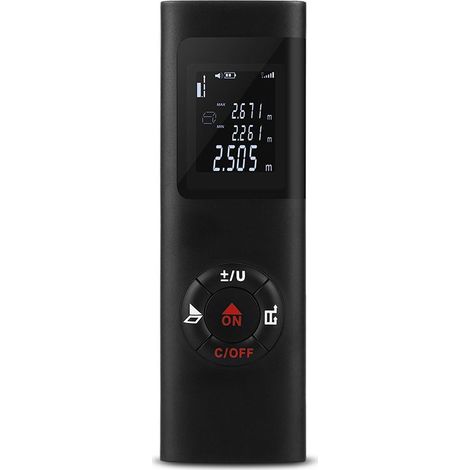 Télémètre laser, télémètre laser 60 m/196 pi, télémètre numérique portable avec rétroéclairage, rechargeable, pour mesures de volume/surface/mesures pythagoriciennes