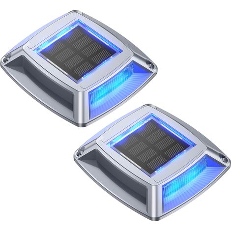 Éclairage pour Chemins Spot Solaire Exterieur Puissant IP68 Étanche Eclairage Escalier Exterieur Bleu Balise Solaire Exterieur Jardin 24LM pour Terrasse, Chemin, Piscine et Parc (6) (1/5)