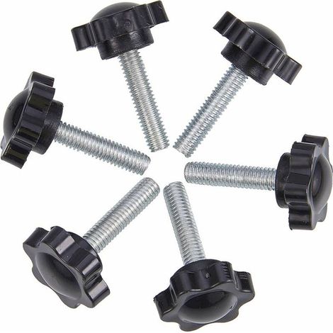 Lot de 6 vis à oreilles M8 x 25 mm, pince à vis moletée en plastique avec bouton étoile (1/5)