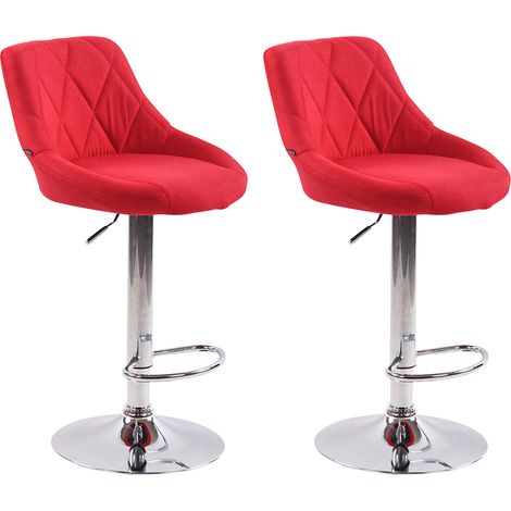 2er Set Barhocker Lazio Stoff rot