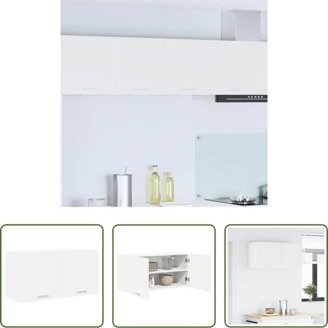 vidaXL Weiß -  Hängeschrank mit Speicher Weiß 80 x 31 x 40 cm Holzwerkstoff (1/5)