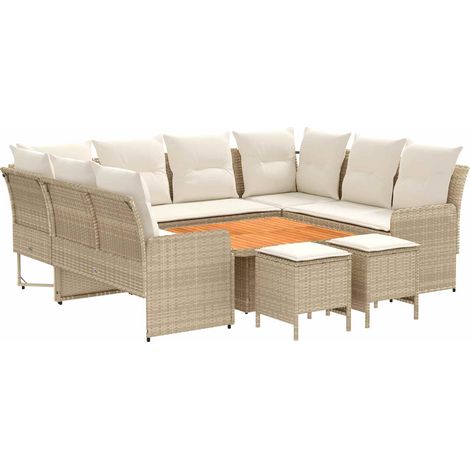 Furniture Sets 8 pcs Beige and Cream PE Rattan vidaXL (1/5)