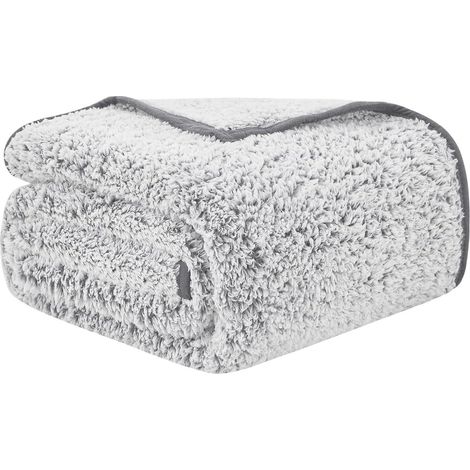 Kuscheldecke Sherpa Sofadecke Doppelgesicht 230 x 230cm 01-grau (1/5)