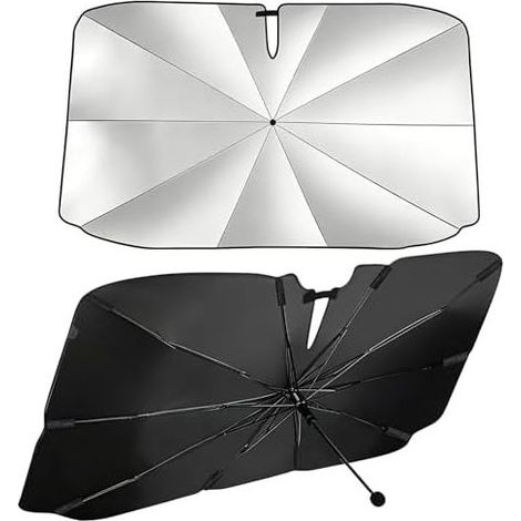 Pare-soleil de voiture avec poignée rotative à 360°, protection UV et isolation thermique pour la plupart des véhicules, 145 x 83 cm (1/5)