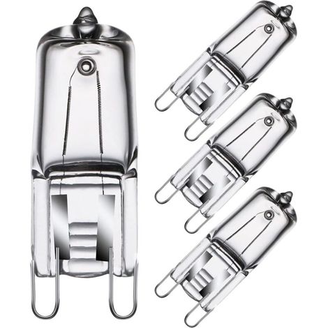 G9 Halogen-Backofenlampe, 40 W, 230 V, 300 °C Temperaturbeständigkeit, 4er-Pack