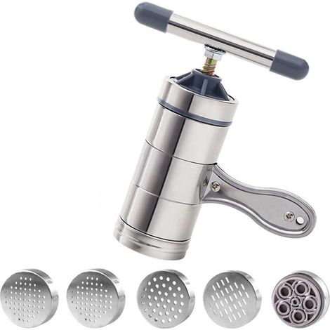 Presse à pâtes manuelle en acier inoxydable pour la maison, durable et facile à nettoyer. (1/5)