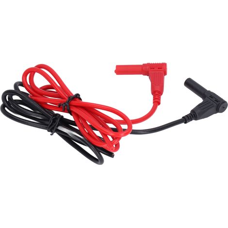 Lot de 1 câble de test fiche banane 4mm mâle mâle et 4 connecteurs laiton PA rouge noir 32A 1000V pour multimètre automobile camion modèle 70017 (1/5)