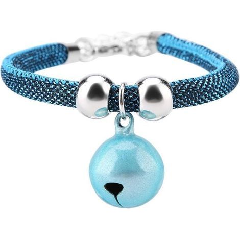 Cat Collar - LARGEIGHT - Adjustable Nylon - With Bell - For Small Animals - Blue (1/4)
