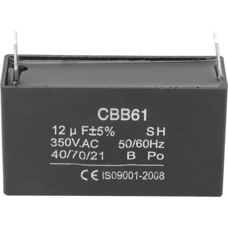 CBB61 Kondensator für Benzingenerator, Startkondensator für Klimaanlagenmotoren, 350 VAC, 12 UF (1/4)