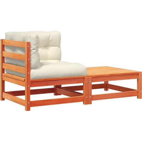 Maison Exclusive - Garten-Ecksofa mit Kissen und Hocker