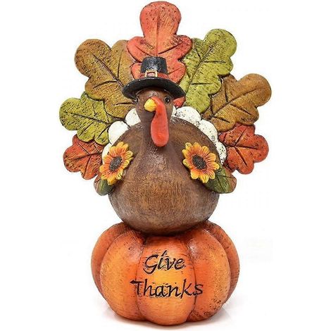 Tischdekoration für Thanksgiving: Kürbis und Truthahn, Harzfigur, ideales Herzstück für Küche, Wohnzimmer und Zuhause. (1/3)