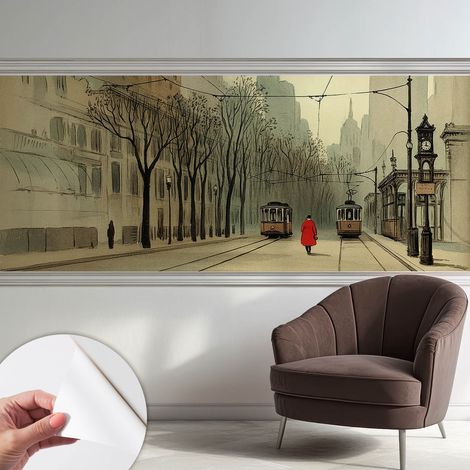 Carta da parati autoadesiva - fotomurale - decorazione parete - murale - adesivo da muro - Simmetria urbana 250x104 cm (1/5)