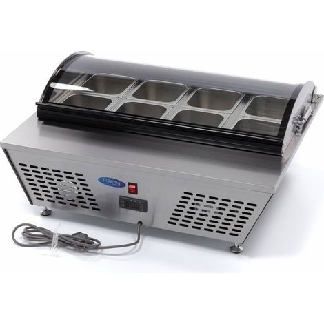 Saladette - 67L - comprenant 8 bacs GN 1/6 - Sur table - Maxima