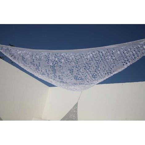 Domo Mea Vela da Giardino Triangolare Bianca - Poliestere 80gr - 3,6x3,6x3,6 m - Rivestimento PU e Anti UV30+ - Corda e Occhielli Inclusi (1/4)