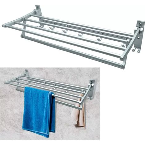Stendibiancheria multiscomparto in Acciaio resistente interno ed esterno 5 scomparti + ganci