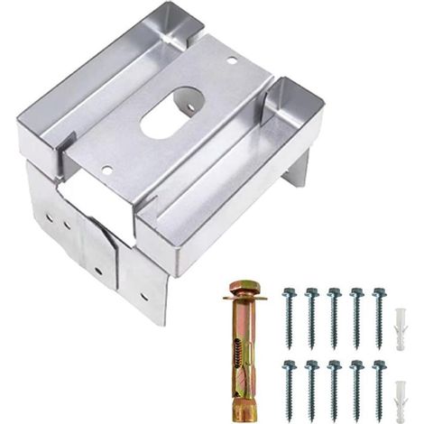 Support de poteau robuste de 10,2 cm avec base de stabilisation en ciment pour fixer des modèles de jardin et des systèmes de rails extérieurs, pied en béton pour poteaux (1/4)