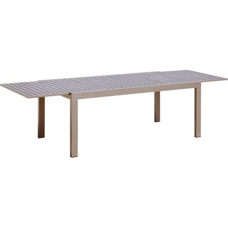 Tavolo Allungabile da Giardino 100x180/240x75 cm in Alluminio Tortora