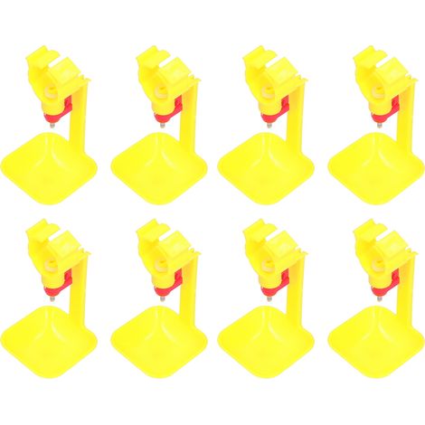 Le paquet contient 10 abreuvoirs à tétine pour poulets avec coupelles (20 ml), bols d'abreuvement automatiques intégrés, accessoires pour volailles. (1/5)