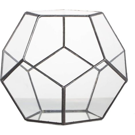 Terrarium en Forme de dodécaèdre et plaques de Verre pentagonales pour Plante Transparent, Claire, Taille