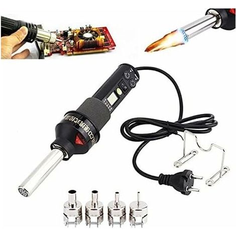 450W Pistola ad aria calda portatile, pistola termica 220V, set pistola ad aria calda con display digitale LCD per dissaldare vari pannelli di copertura della scatola (1/5)