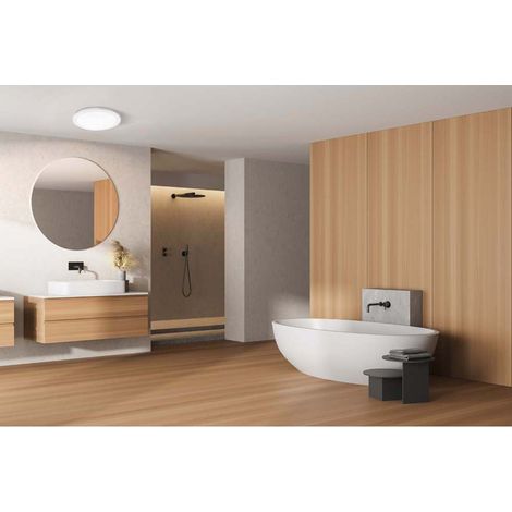 Lampe de salle de bain plafonnier dimmable LED 3 niveaux lumière de salon blanc rond