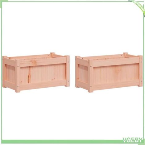 Jardinière - FAFEICY - 837446 - Bois de douglas massif - Lot de 2 - 60 x 31 x 31 cm (1/5)