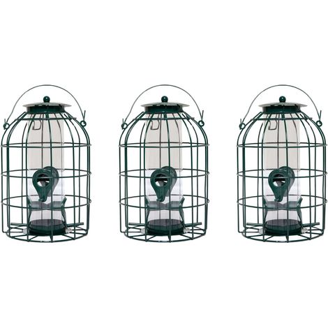 Pack of 3 Wild Bird Seed Feeder Cage with Squirrel Guard (1/5)