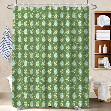 Rideau de douche tissu polyester 180x180 cocooning polyester pour salle de bain pour une ambiance tropicale et dépaysante (1/5)
