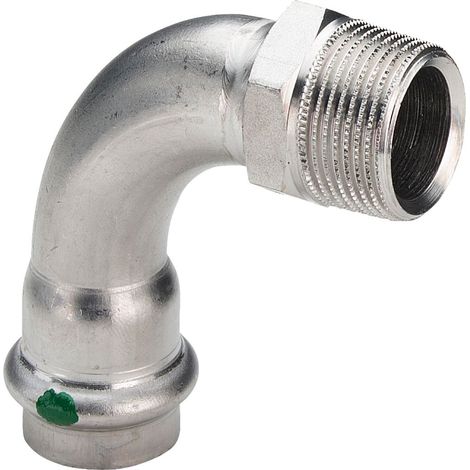 Viega Sanpress Inox curva di transizione a 90 gradi, d 54mm, R 2 acciaio inossidabile modello 2314, 436964
