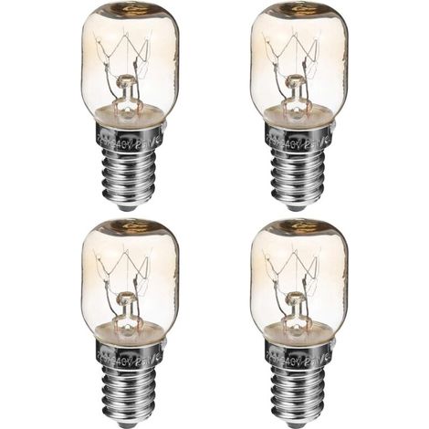 Ampolla resistente al calore E14 per forno a microonde – 25 W, vetro trasparente, lampadina a incandescenza standard, ricambio compatibile con la maggior parte dei marchi